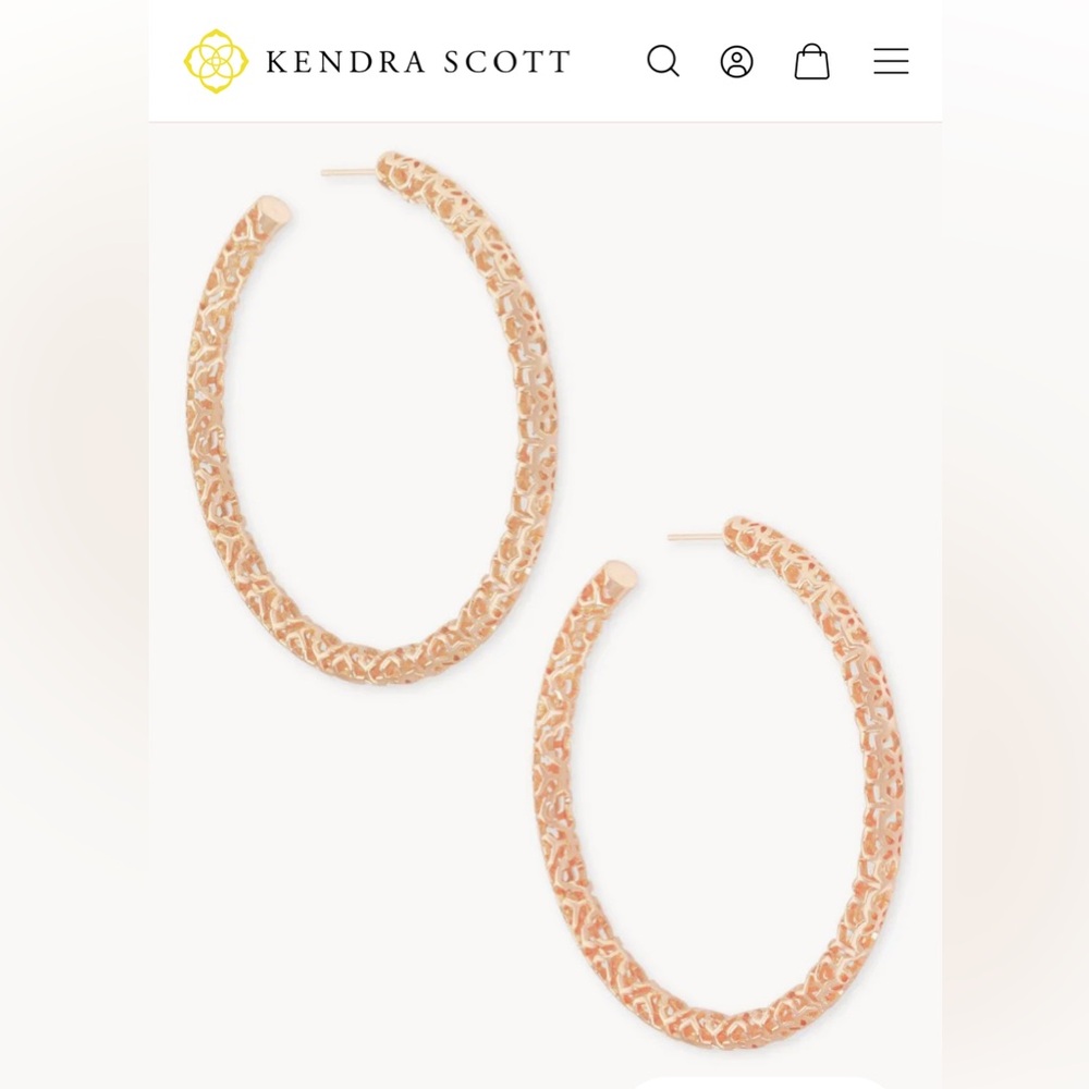 Kendra Scott Maggie Hoop Filigree Earrings - Picture 4 of 7